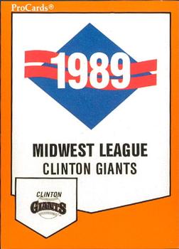 1989 ProCards Minor League Team Sets #879 Checklist Front