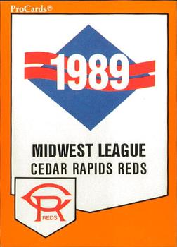 1989 ProCards Minor League Team Sets #910 Checklist Front