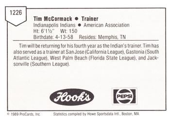 1989 ProCards Minor League Team Sets #1226 Tim McCormack Back