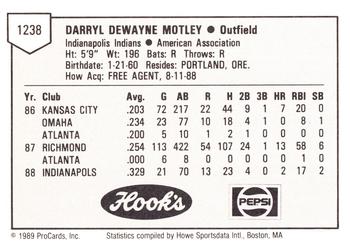 1989 ProCards Minor League Team Sets #1238 Darryl Motley Back