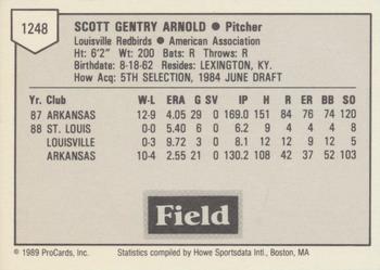 1989 ProCards Minor League Team Sets #1248 Scott Arnold Back
