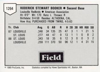 1989 ProCards Minor League Team Sets #1264 Rod Booker Back
