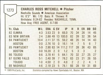 1989 ProCards Minor League Team Sets #1273 Charlie Mitchell Back