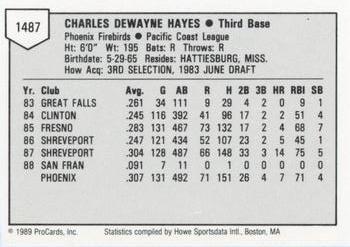 1989 ProCards Minor League Team Sets #1487 Charlie Hayes Back