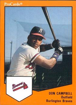 1989 ProCards Minor League Team Sets #1620 Don Campbell Front