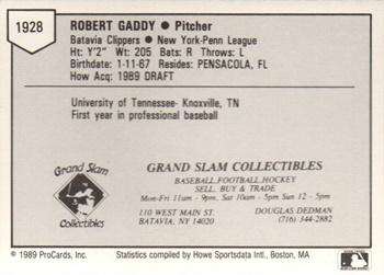 1989 ProCards Minor League Team Sets #1928 Robert Gaddy Back