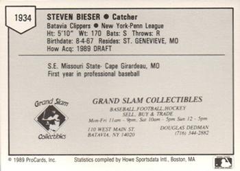 1989 ProCards Minor League Team Sets #1934 Steve Bieser Back