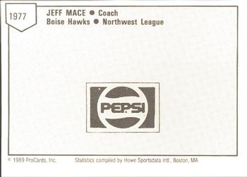 1989 ProCards Minor League Team Sets #1977 Jeff Mace Back