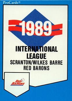1989 ProCards Minor League Team Sets #705 Checklist Front