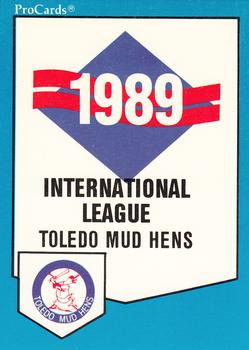 1989 ProCards Minor League Team Sets #760 Checklist Front