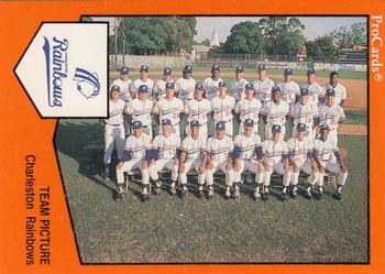 1989 ProCards Minor League Team Sets #970 Charleston Rainbows Team Picture Front