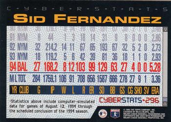 1995 Topps - CyberStats (Spectralight) #296 Sid Fernandez Back