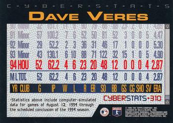 1995 Topps - CyberStats (Spectralight) #310 Dave Veres Back