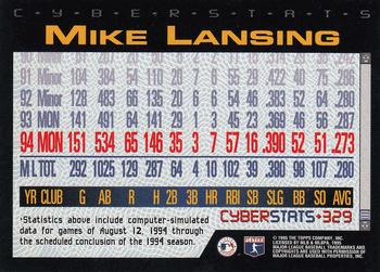 1995 Topps - CyberStats (Spectralight) #329 Mike Lansing Back