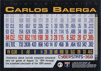 1995 Topps - CyberStats (Spectralight) #368 Carlos Baerga Back