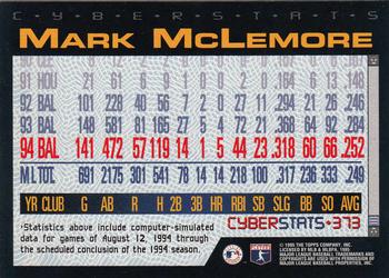 1995 Topps - CyberStats (Spectralight) #373 Mark McLemore Back