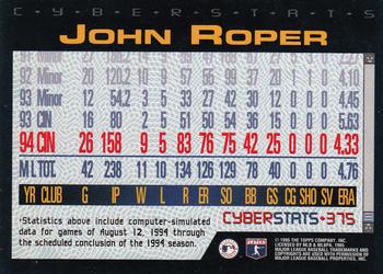 1995 Topps - CyberStats (Spectralight) #375 John Roper Back