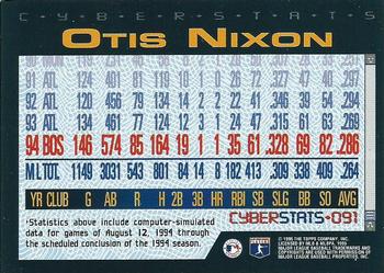 1995 Topps - CyberStats (Spectralight) #091 Otis Nixon Back