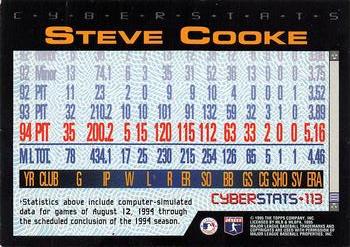 1995 Topps - CyberStats (Spectralight) #113 Steve Cooke Back