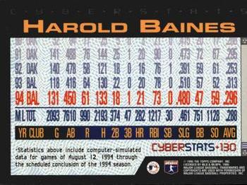 1995 Topps - CyberStats (Spectralight) #130 Harold Baines Back