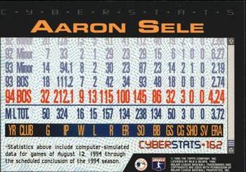 1995 Topps - CyberStats (Spectralight) #162 Aaron Sele Back