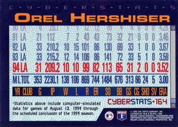 1995 Topps - CyberStats (Spectralight) #164 Orel Hershiser Back