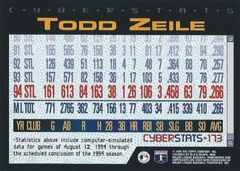 1995 Topps - CyberStats (Spectralight) #173 Todd Zeile Back