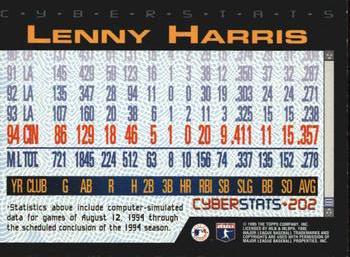 1995 Topps - CyberStats (Spectralight) #202 Lenny Harris Back