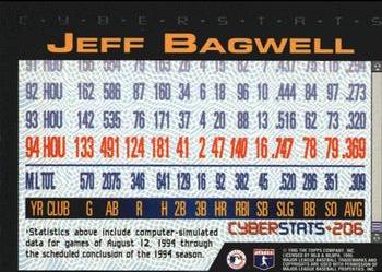 1995 Topps - CyberStats (Spectralight) #206 Jeff Bagwell Back