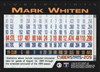 1995 Topps - CyberStats (Spectralight) #209 Mark Whiten Back