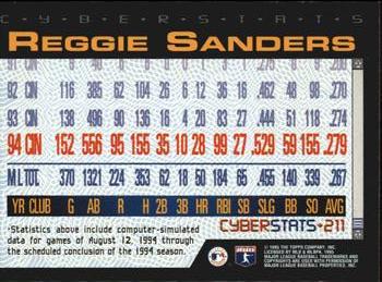 1995 Topps - CyberStats (Spectralight) #211 Reggie Sanders Back
