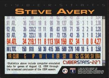 1995 Topps - CyberStats (Spectralight) #227 Steve Avery Back