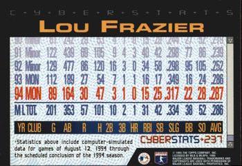 1995 Topps - CyberStats (Spectralight) #237 Lou Frazier Back
