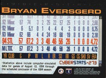 1995 Topps - CyberStats (Spectralight) #273 Bryan Eversgerd Back