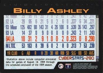 1995 Topps - CyberStats (Spectralight) #280 Billy Ashley Back