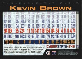 1995 Topps - CyberStats (Spectralight) #349 Kevin Brown Back