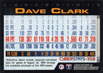 1995 Topps - CyberStats (Spectralight) #358 Dave Clark Back