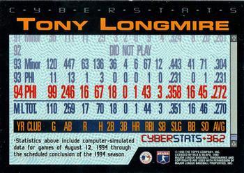 1995 Topps - CyberStats (Spectralight) #362 Tony Longmire Back