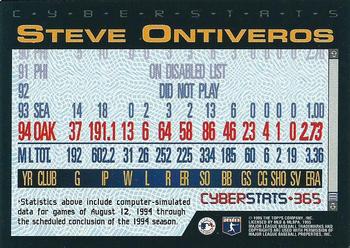 1995 Topps - CyberStats (Spectralight) #365 Steve Ontiveros Back