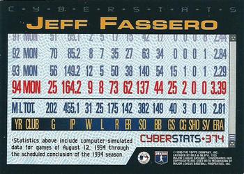 1995 Topps - CyberStats (Spectralight) #374 Jeff Fassero Back