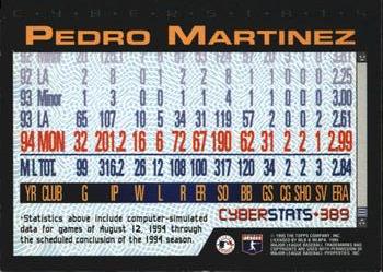 1995 Topps - CyberStats (Spectralight) #389 Pedro Martinez Back