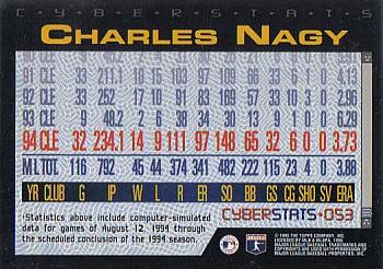 1995 Topps - CyberStats (Spectralight) #053 Charles Nagy Back