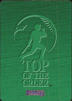 1995 Donruss Top of the Order #NNO Jeffrey Hammonds Back