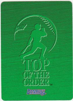 1995 Donruss Top of the Order #NNO Trevor Hoffman Back