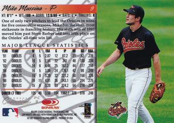 1998 Donruss Collections Donruss - Prized Collections #PC 9 Mike Mussina Back