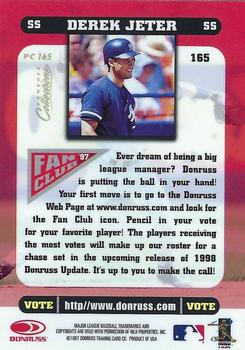 1998 Donruss Collections Donruss - Prized Collections #PC 165 Derek Jeter Back