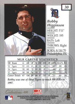 1998 Donruss Collections Elite - Prized Collections #PC 430 Bobby Higginson Back
