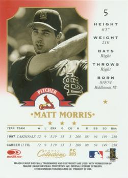 1998 Donruss Collections Leaf - Prized Collections #PC 205 Matt Morris Back