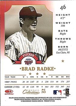 1998 Donruss Collections Leaf - Prized Collections #PC 245 Brad Radke Back