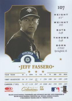 1998 Donruss Collections Leaf - Prized Collections #PC 306 Jeff Fassero Back